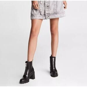 Rag & Bone Women's Shiloh High Zip Boot - Black Leather Size 40EU 10US LIKE NEW!